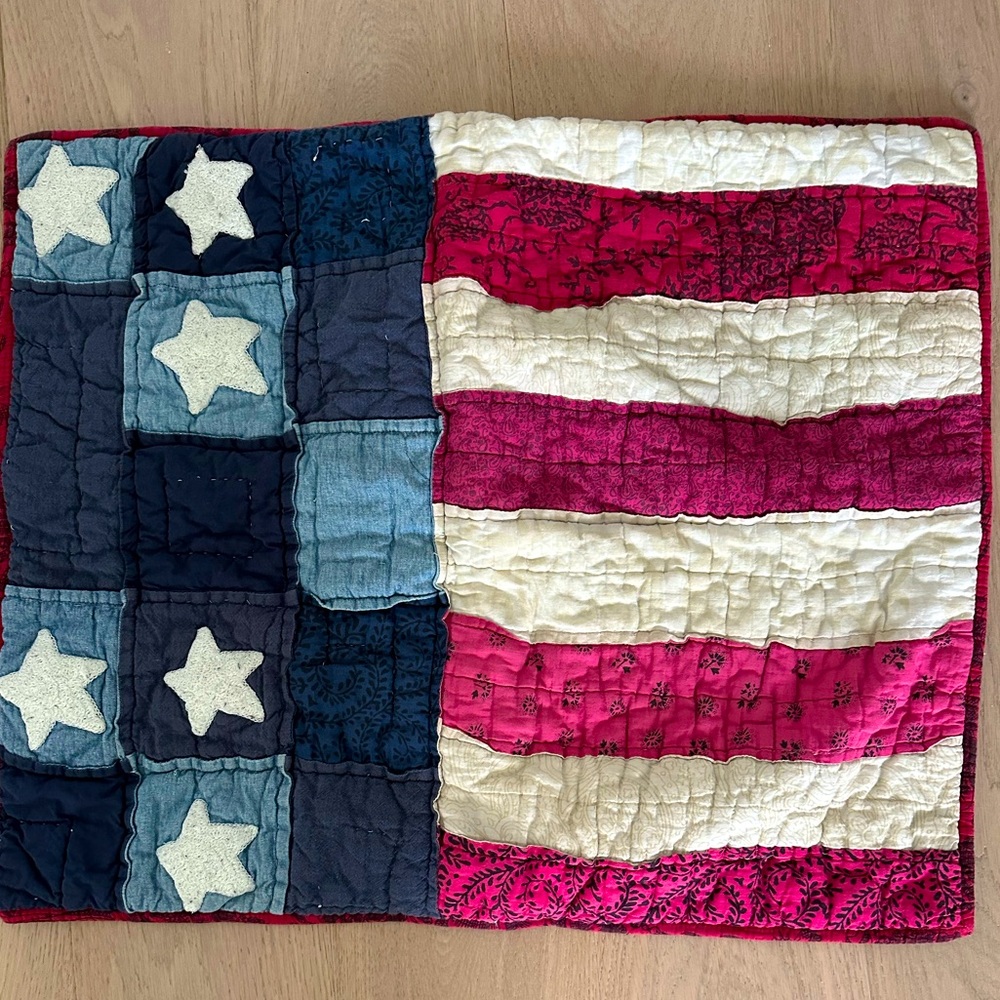 Pottery barn patriotic set of quilted shams